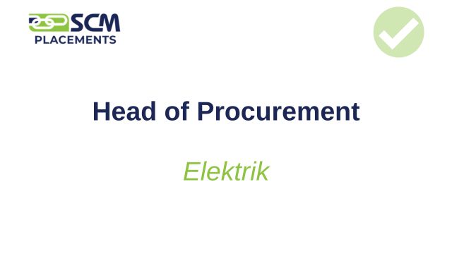 SCM Talent Group placed a Head of Procurement with Elektrik.
