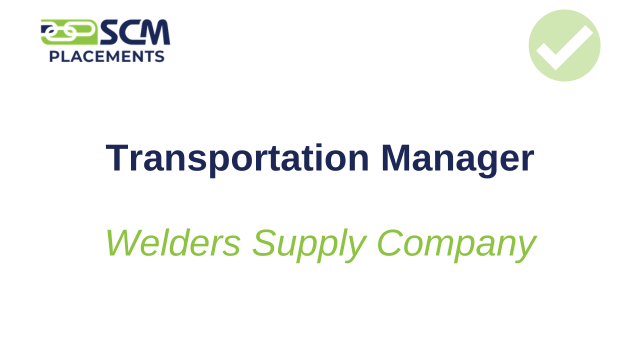 SCM Talent Group placed a Transportation Manager at Welders Supply Company.